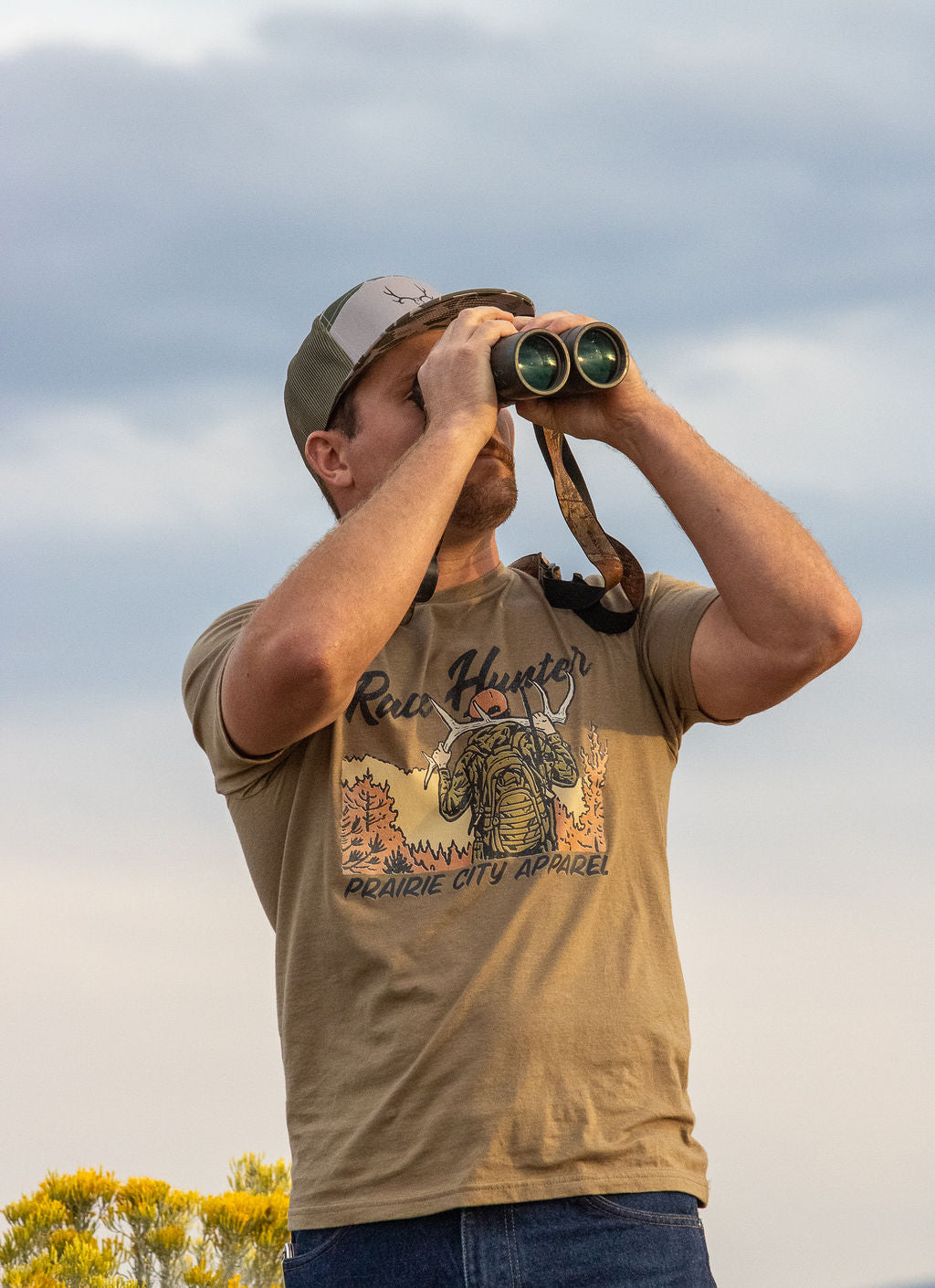 Rack Hunter Shed Antler Hunting T-Shirt - Dune