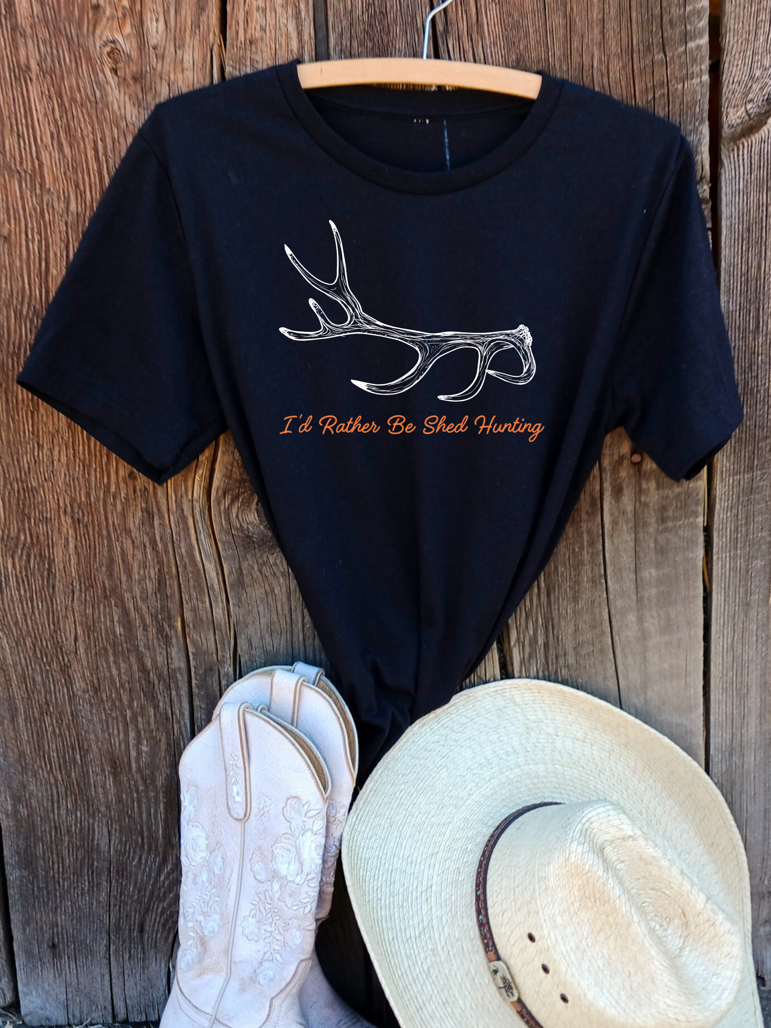 I’d Rather Be Shed Hunting Unisex Tee - Black