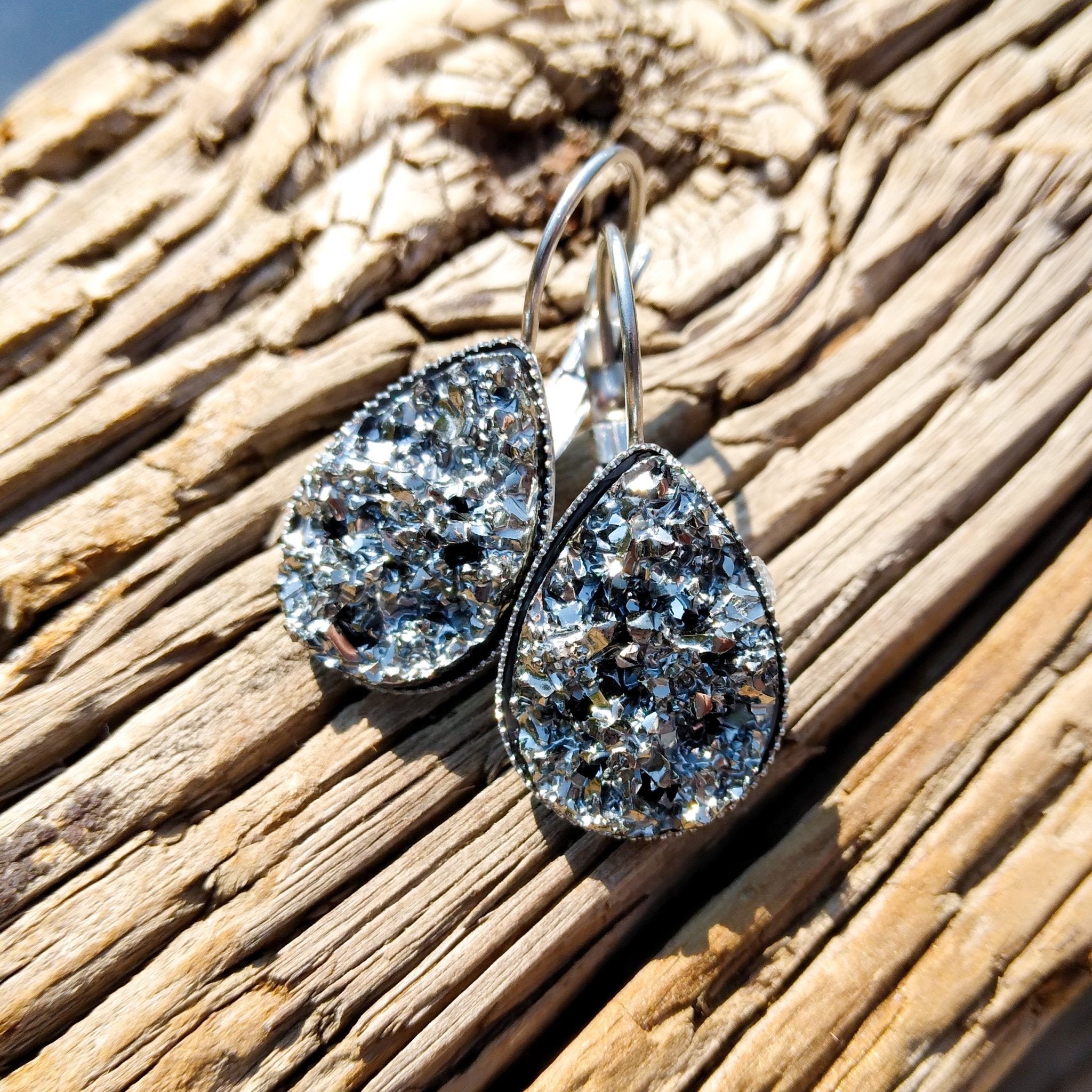 Gunmetal Sparkle Dangles